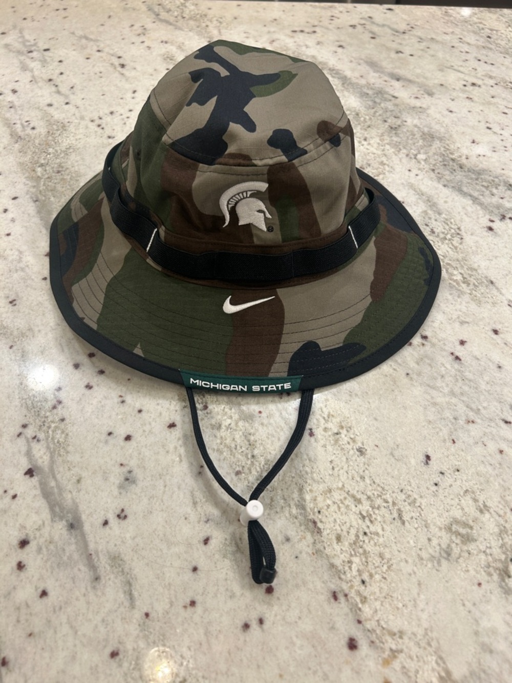 Nike Camo MSU Spartans Bucket Hat with Spartan Logo - Green/Brown/Black